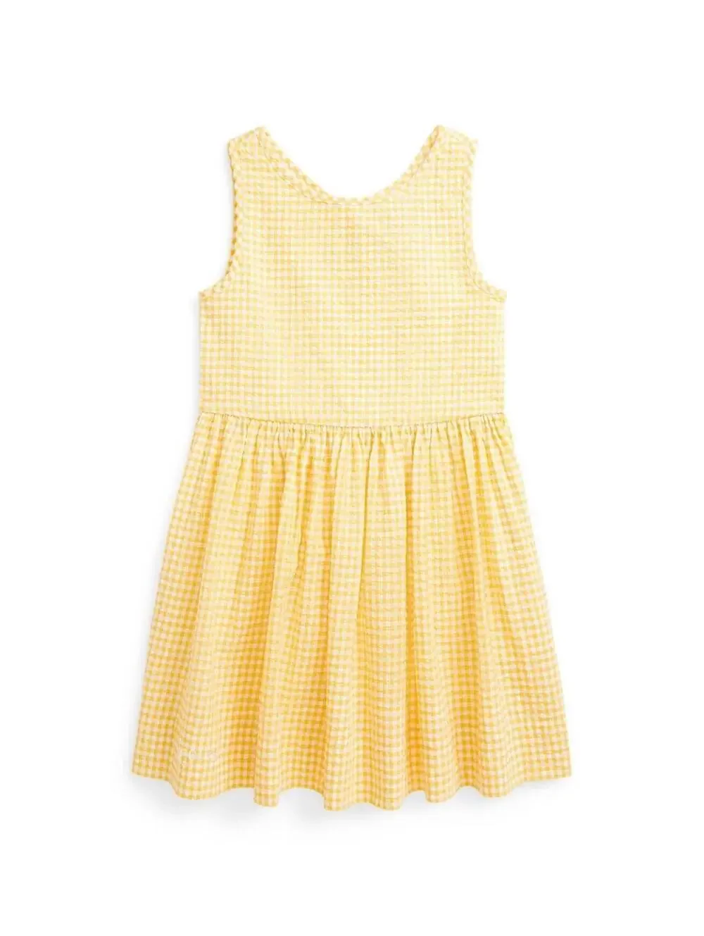 $75 Polo Ralph Lauren Kids Gingham Cotton Seersucker Dress Yellow 5